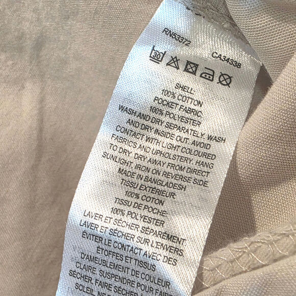 French Connection Mens Khaki Cargo Shorts Sz Large Beige Stone 10" Inseam Unisex - Picture 10 of 13